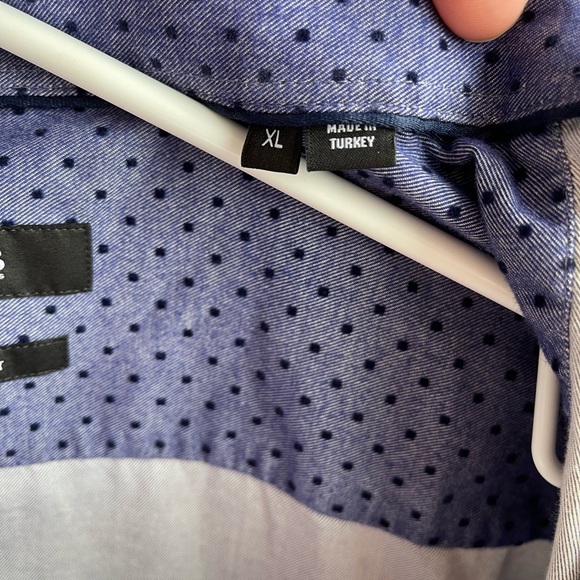 Hugo Boss Ridley Slim Fit Dot Print Mens Dress Shirt XL - Picture 8 of 13
